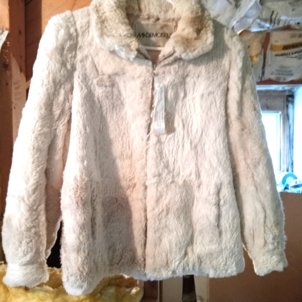 Vintage tan/yellow rabbit fur jacket